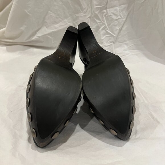 Alaia Le Sabot Black Studded Leather Clogs / Mules EU 40 US 10 - Picture 7 of 14